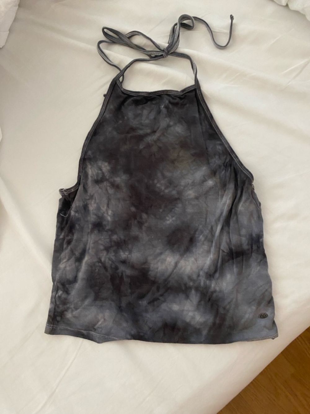 American Eagle Women’s Halter Tie-Dye Tank Top - Black/Grey